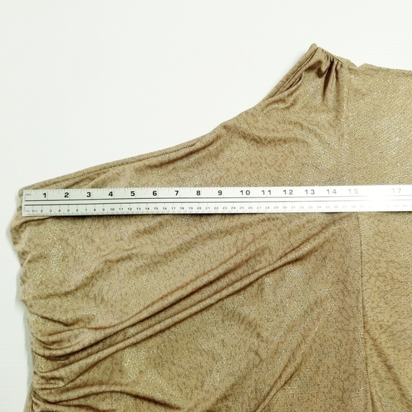 Hailey Brown Size 8 Shiny Satin One Shoulder Ruched Cocktail Evening Prom Dress - Picture 4 of 13